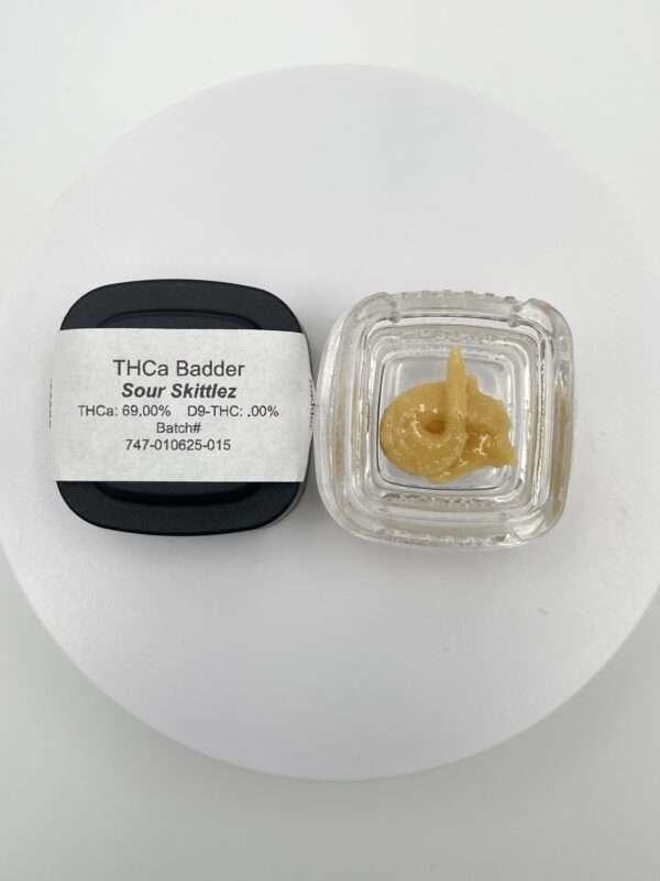 El Jay's THCa Hemp Concentrates - Sour Skittlez Live Resin Badder - Image 2