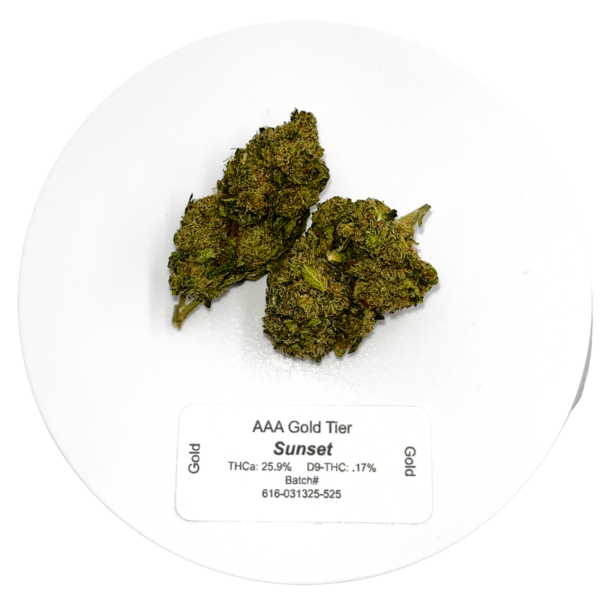 Sunset Strain High THCa Hemp Flower 25.9 THCa